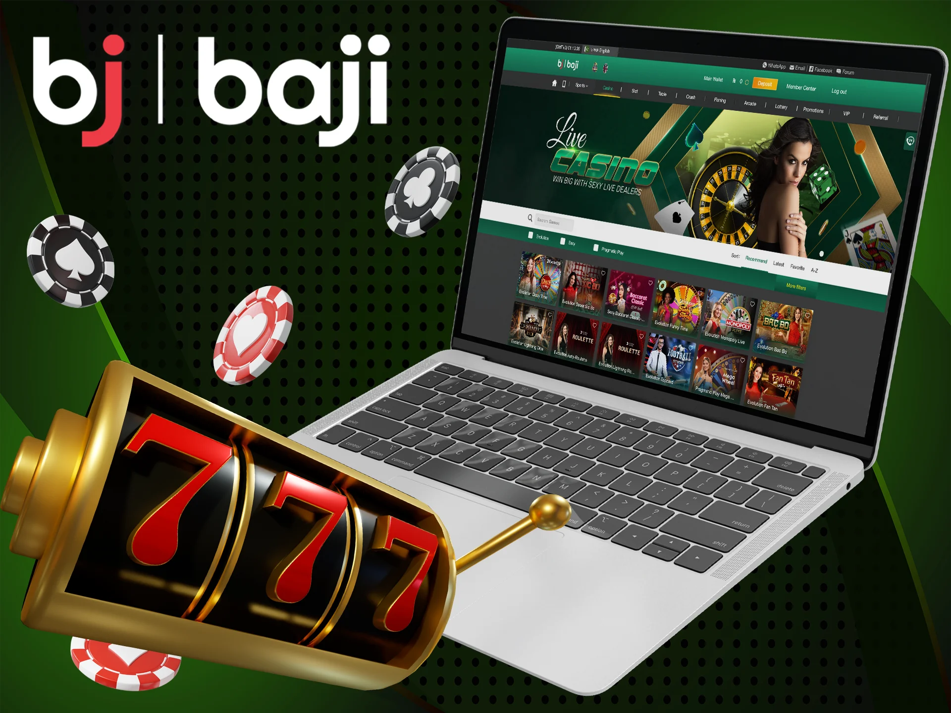 Play any casino games together at Baji Bet.