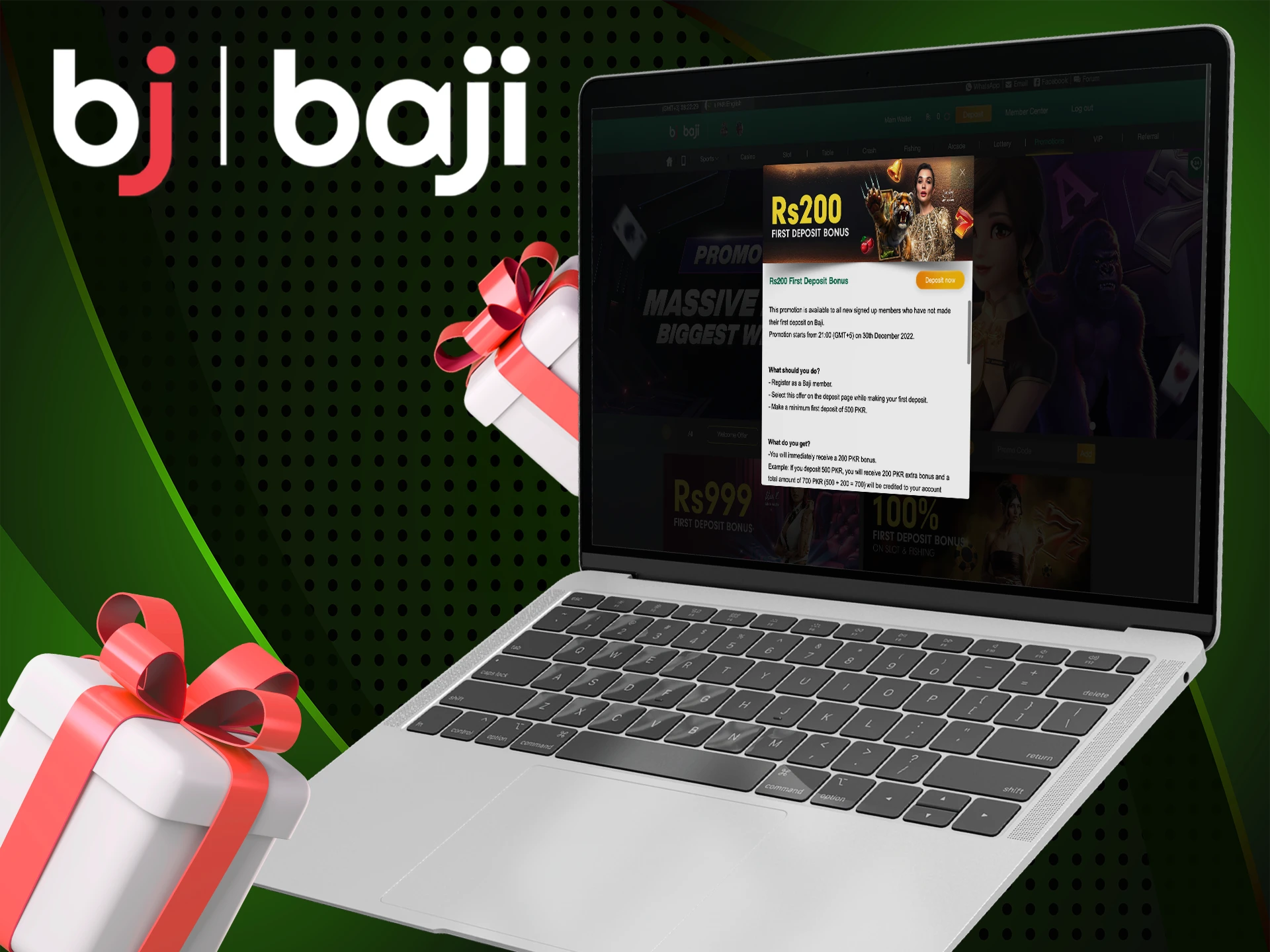 Fund your Baji account and get a bonus. Take your first deposit bonus now!