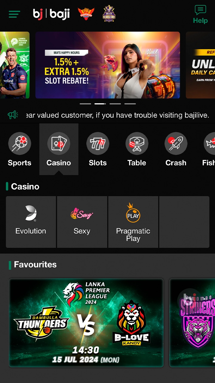 Log in to the Baji website. Open the site and log in to your Baji account then click on the casino tab and check out the games on the Bj Baji website and app.