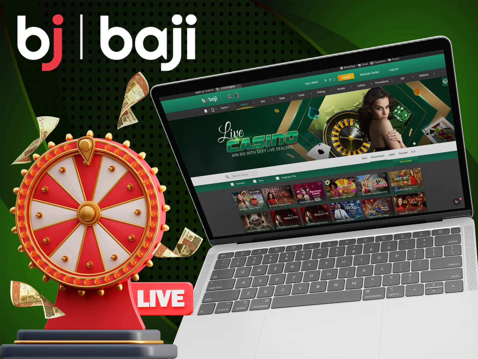 Place bets at Baji Casino on your favorite games and enjoy yourself