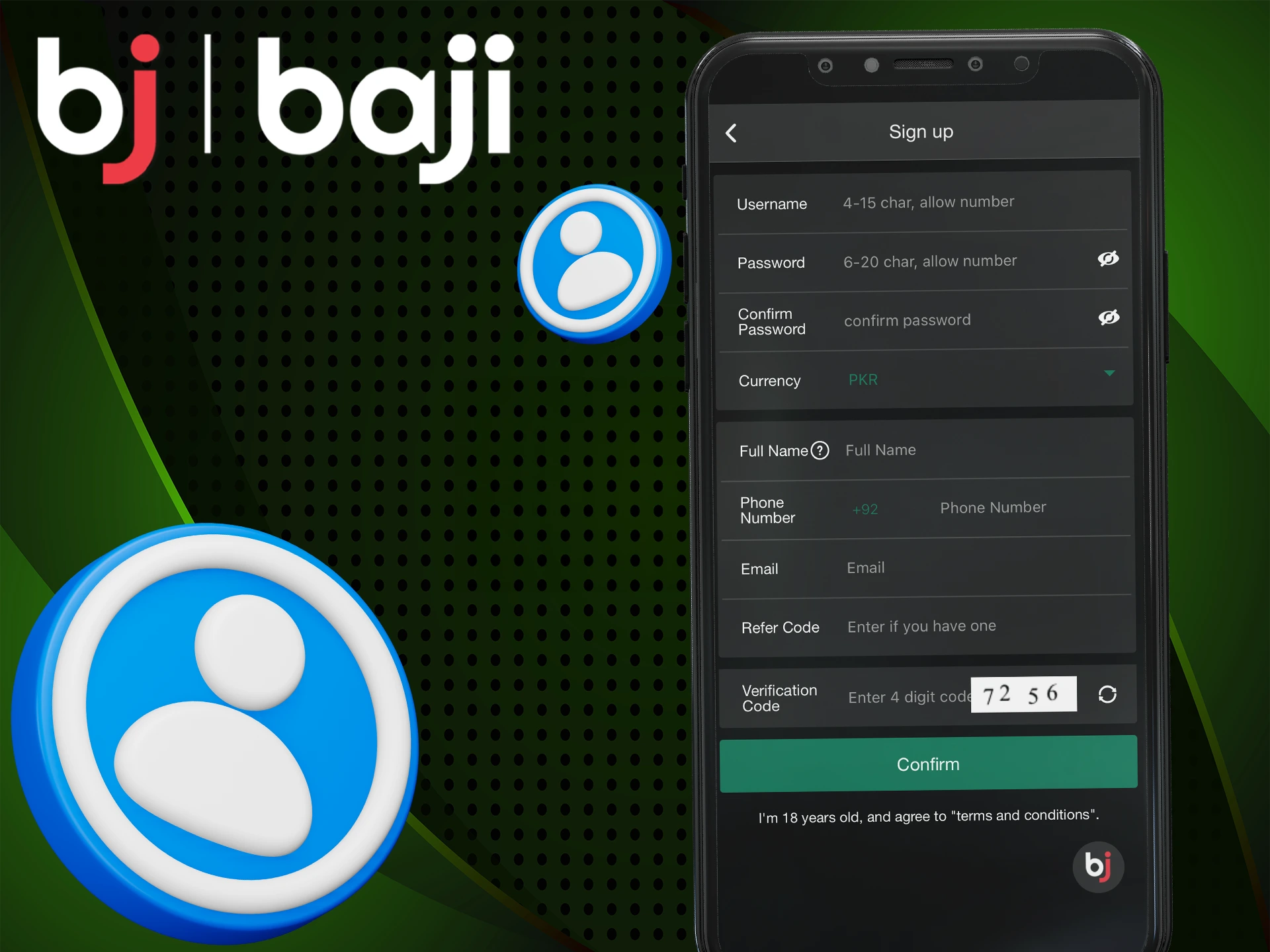 Registration via Baji App. Go through account registration on the Baji Bet app now!