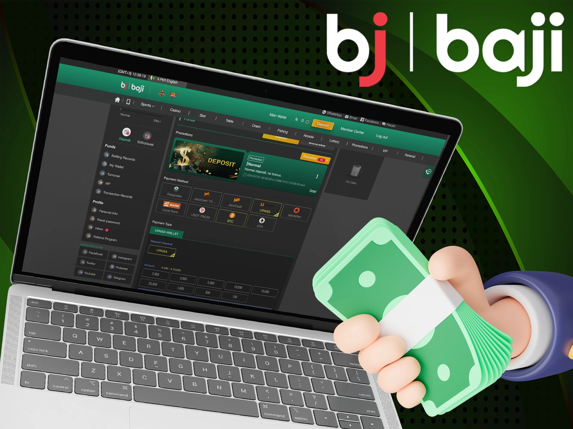 Familiarise yourself with how to Baji deposit. Make a deposit and start betting now