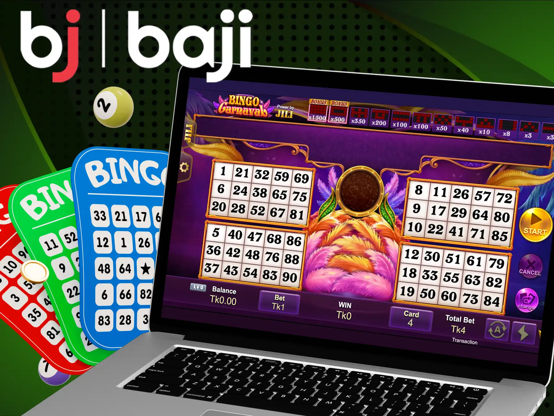 The Baji online casino website has a large selection of Bingo games.