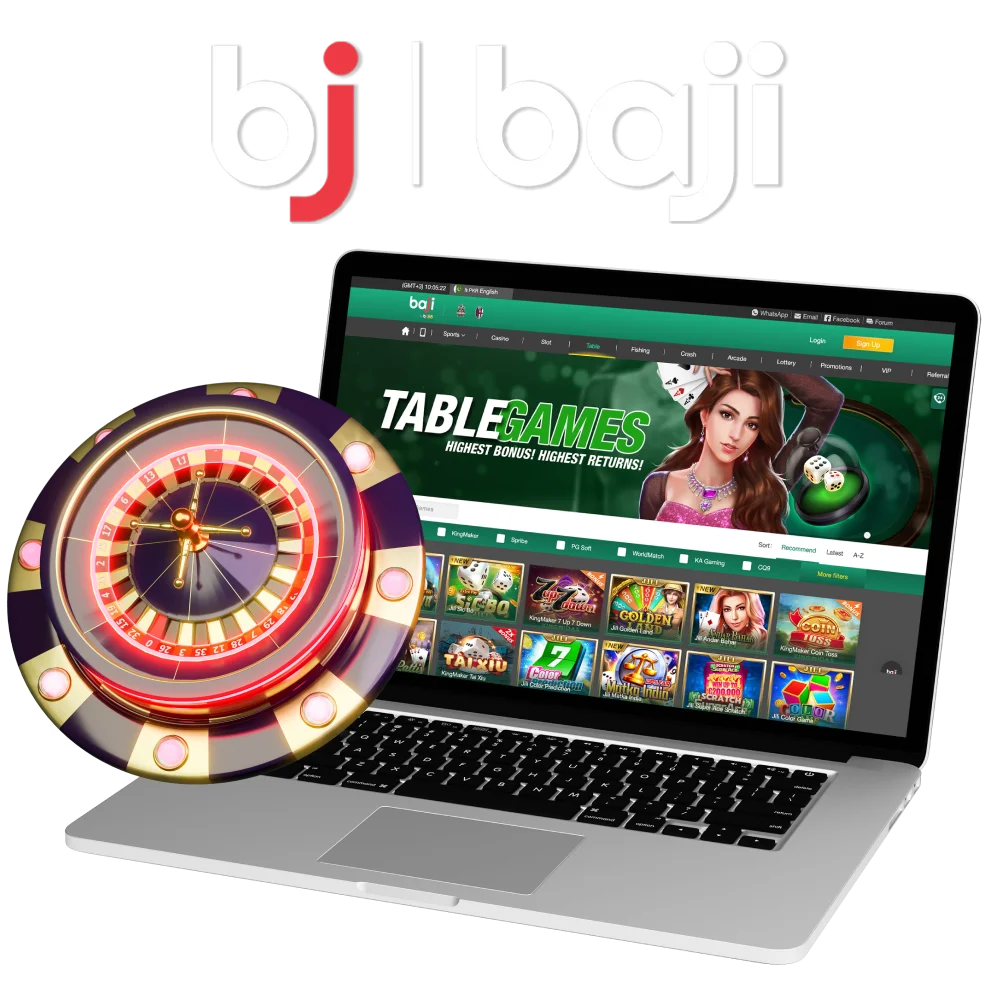 Table games section for players on the Baji online casino website.