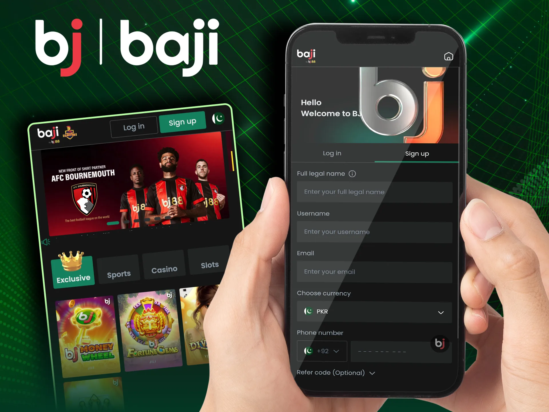 Download the Baji app and register in minutes.