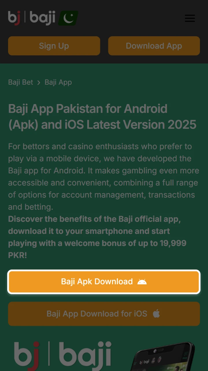Start installing the Baji app on your Android device. Install and start winning now.