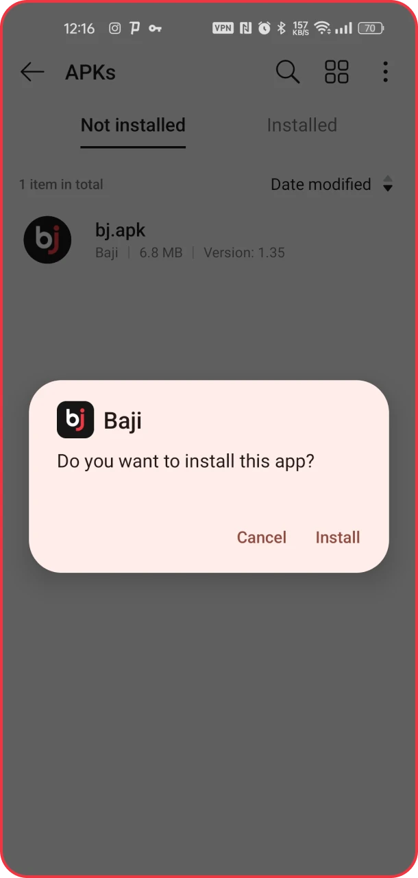 Install Baji app and start winning instantly.