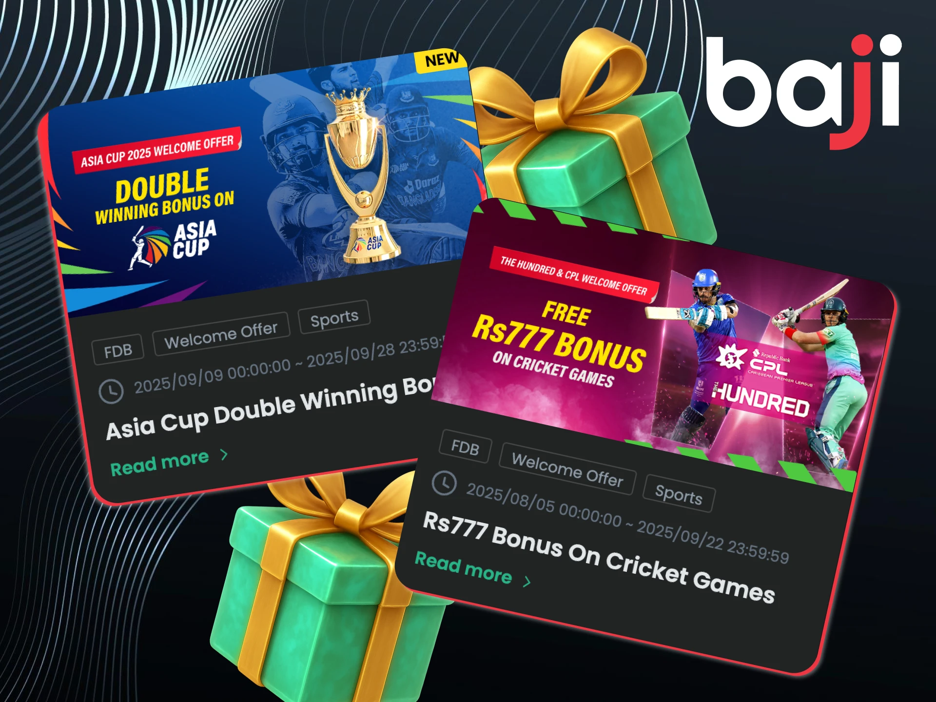 Claim special bonuses available only in Baji app.