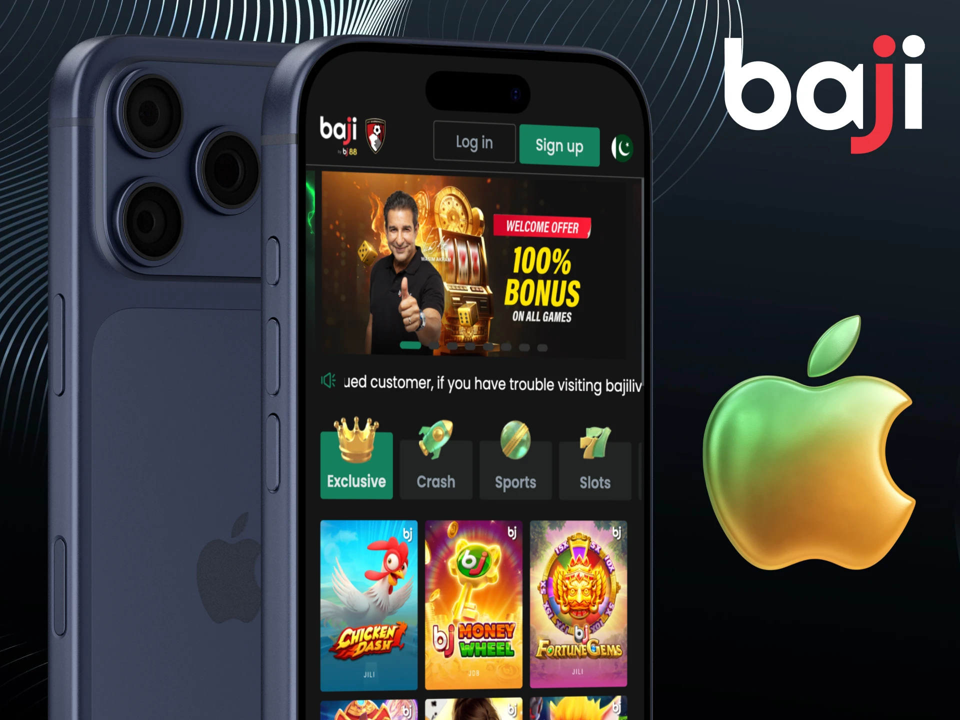Experience gaming thrills on iOS devices with Baji.