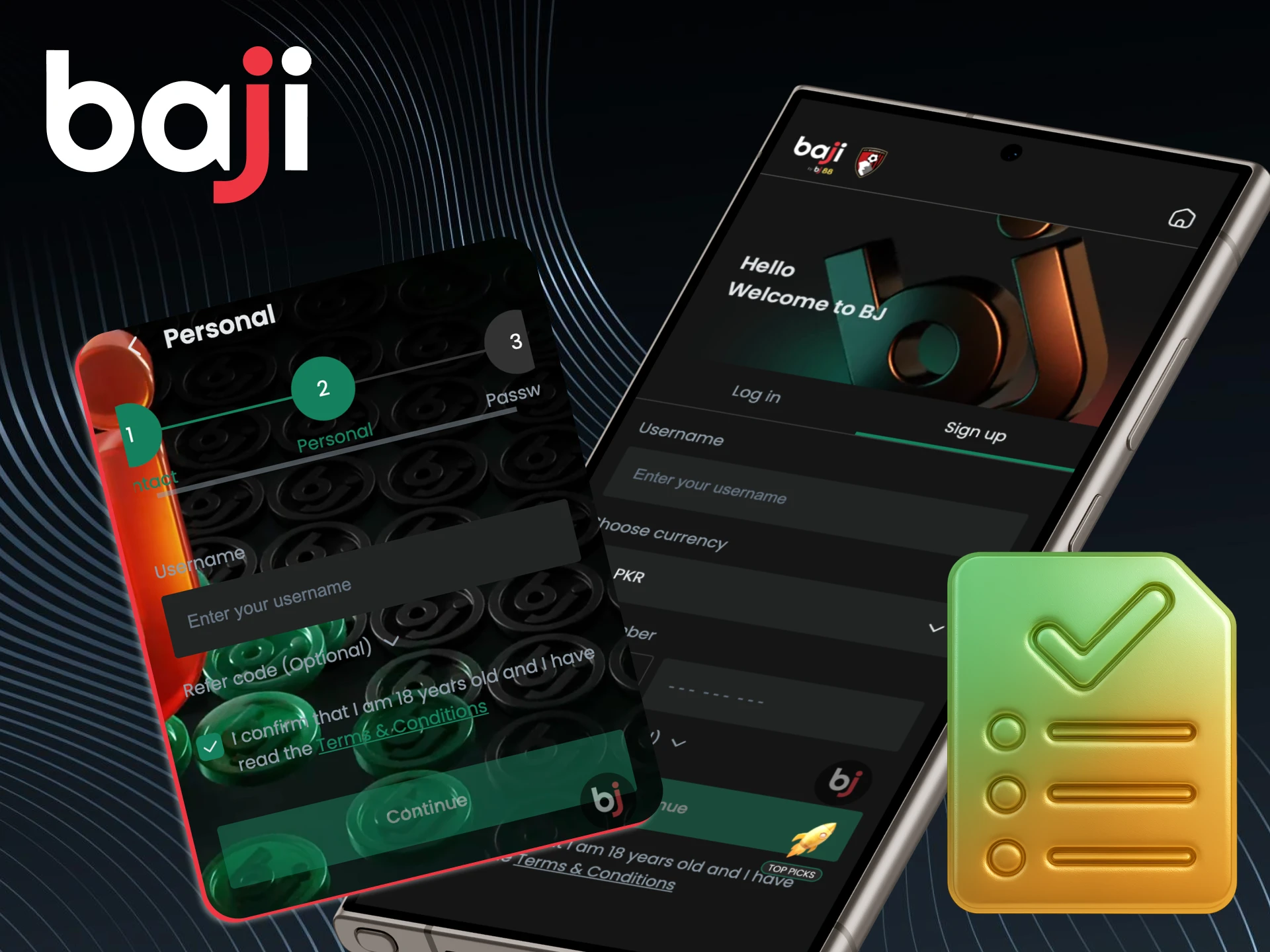 Register through the app and start winning on Baji.
