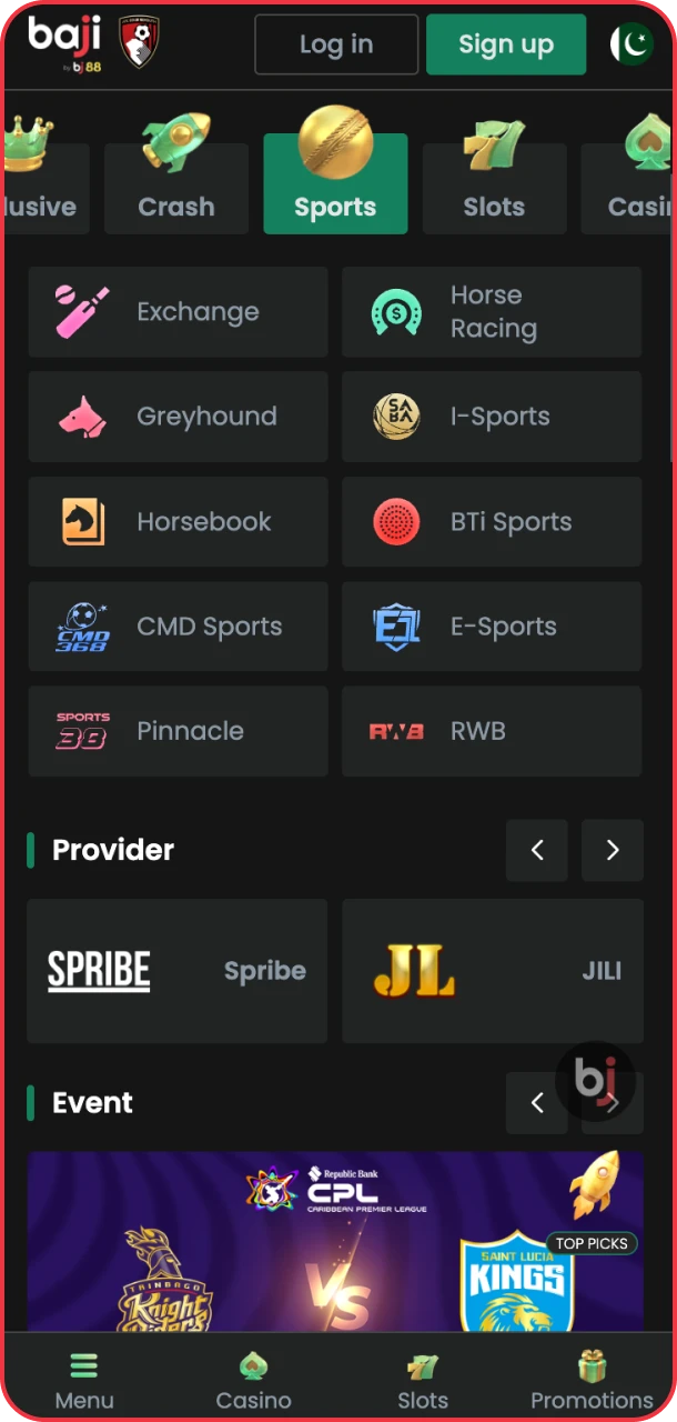 Bet on sports and win big via Baji app.