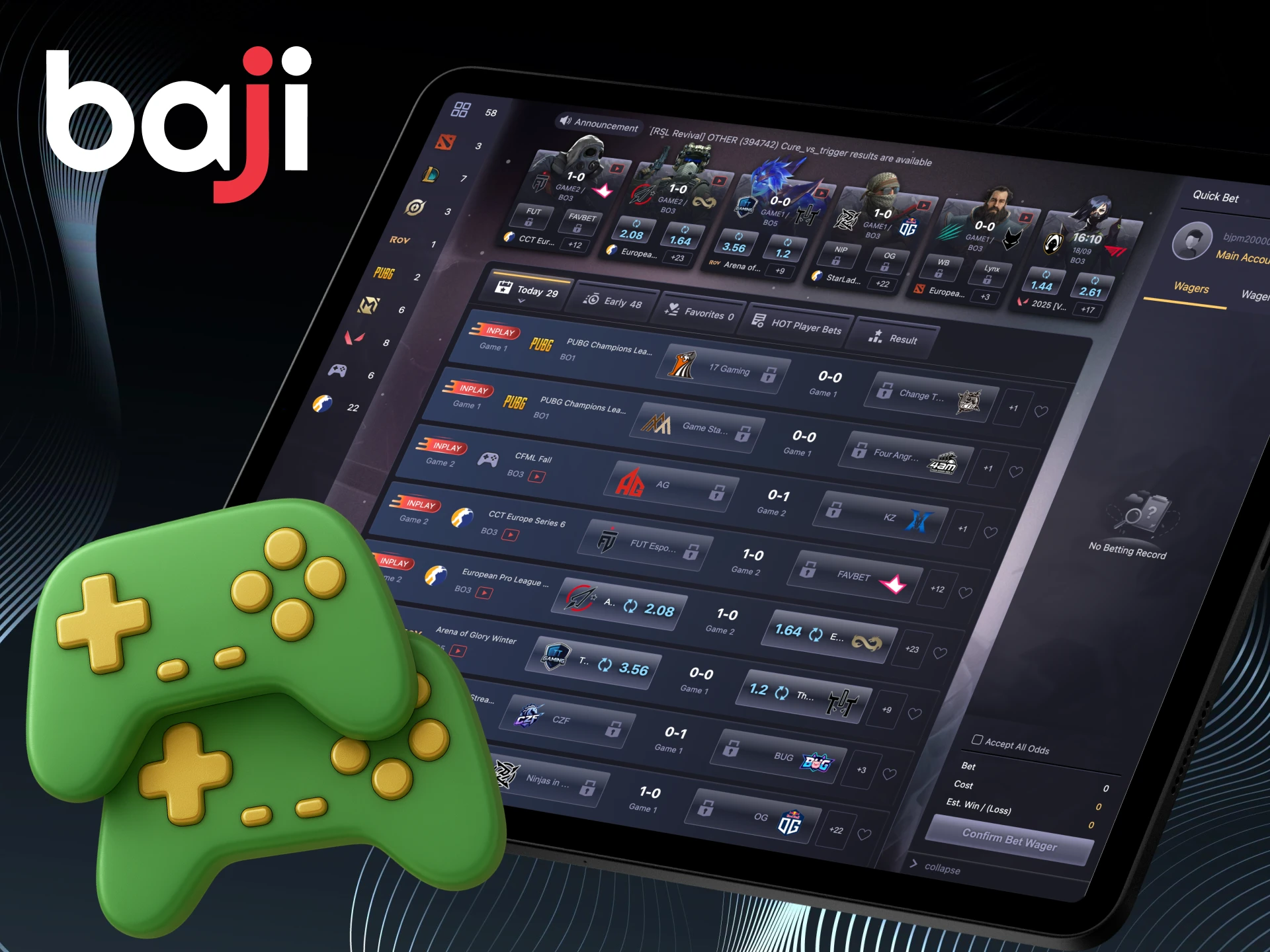 Explore exciting esports betting opportunities on Baji.