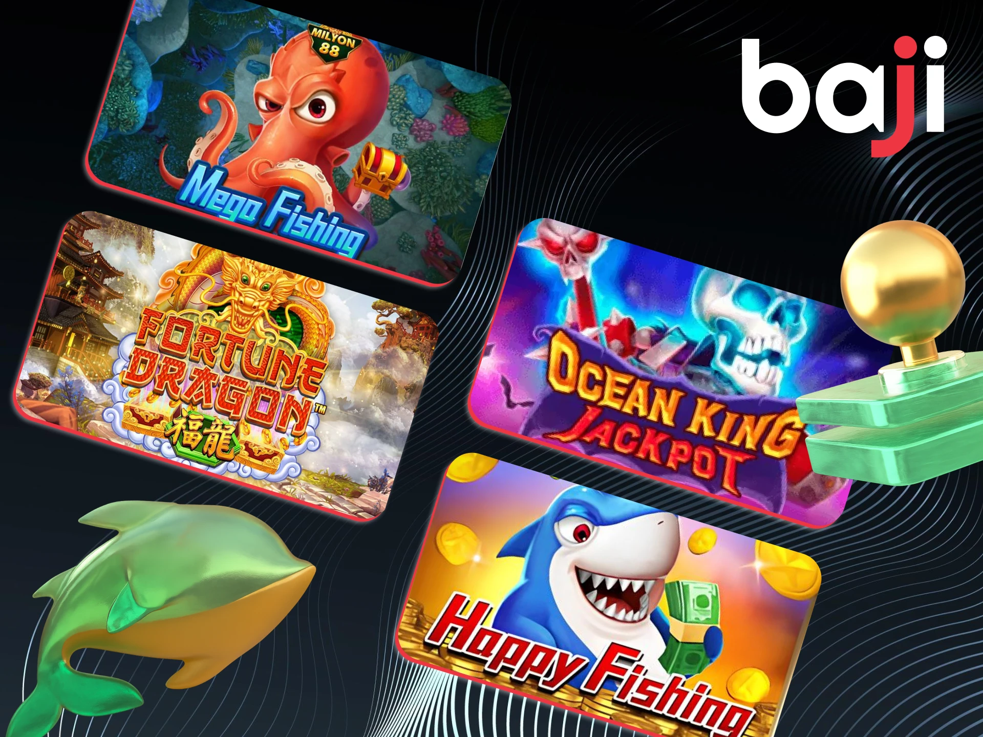 Play fishing arcade fun and win rewards at Baji.